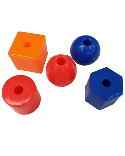 Vibrant jumbo plastic beads in assorted colors and shapes, perfect for crafting, with a large 5/16" hole for easy stringing.