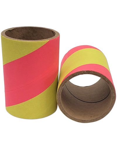 Brightly colored 5-inch Birdie Bagel tubes made of recycled parchment paper, perfect for birds to chew and play with.