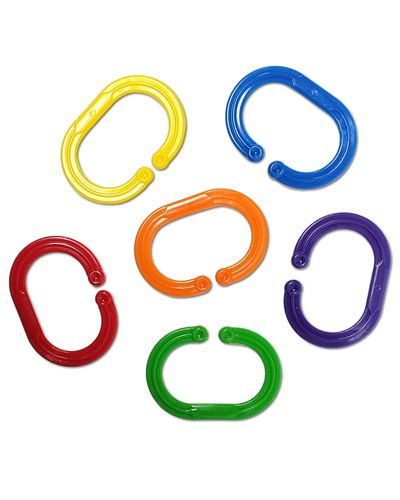 Colorful Giant Links plastic bird toy parts, measuring about 2-3/4" long and 2" wide, perfect for playful pet birds.