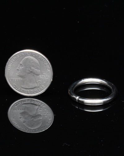 Shiny 3/4-inch split nickel-plated O ring with a sleek, durable design, perfect for bird toy hardware and crafting.