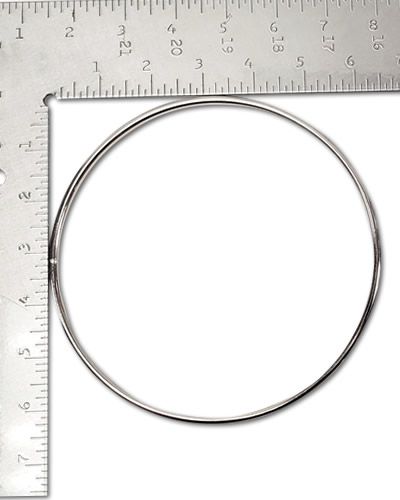 Shiny 6-inch nickel-plated welded 'O' ring, perfect for crafting swings, with a sleek, durable 4.5mm thick design.