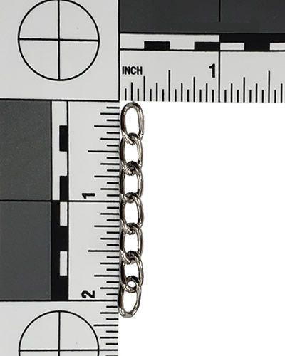 Delicate 1.6mm nickel-plated steel chain with a shiny, silver finish, sold by the foot, perfect for bird-safe projects.