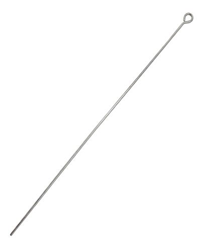 Sleek 13-1/2" stainless steel wire rod featuring a sturdy eye hook, perfect for versatile hanging or crafting projects.