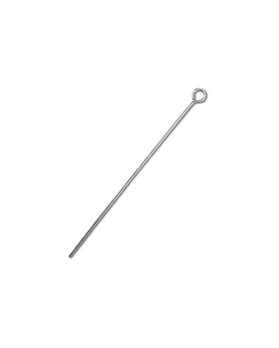 Gleaming 6-1/2" stainless steel wire with a sturdy eye hook, perfect for versatile crafting or hanging needs.
