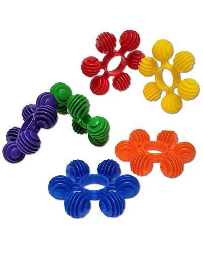 Colorful 3-1/8" interlocking snowflake bird toy part with a unique design, perfect for engaging and entertaining birds.