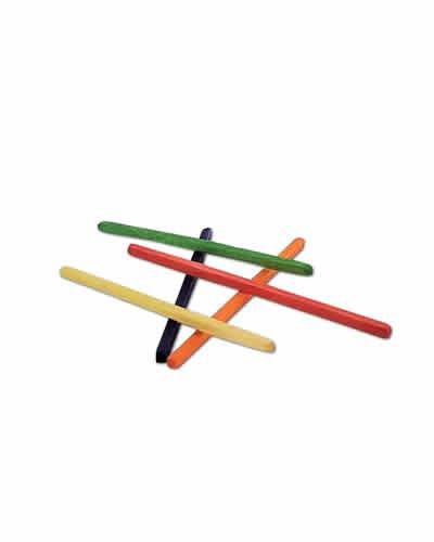 Vibrant mini colored wood sticks, perfect for bird toys, measuring 2-5/8" long and 1/16" wide, in a handy 50-pack.