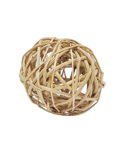 Large 8cm vine ball bird toy, crafted from 100% natural vine, with a textured, spherical design about 3 inches wide.