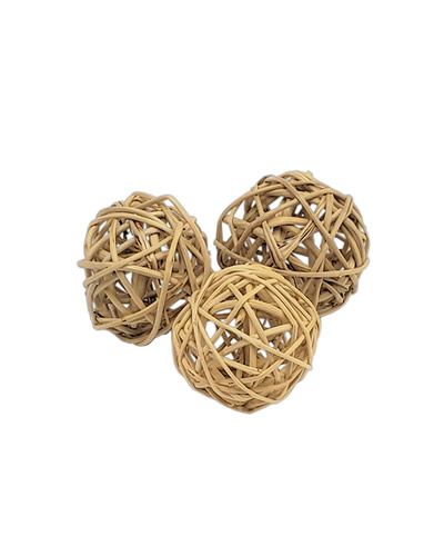Large 4cm vine ball bird toy, crafted from 100% natural vine, with a textured, round design for playful pecking.