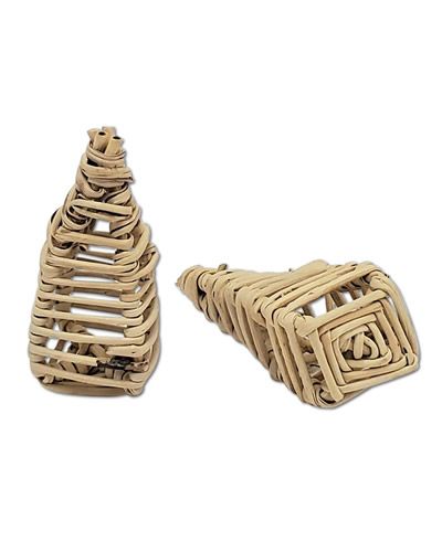 Natural Lata Lamp Mini bird toy part, perfect for stuffing with treats and paper, measuring about 3 inches long.