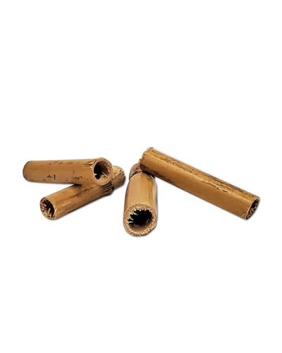 Thin bamboo sticks in a bundle, perfect as natural bird toy parts, varying in size from 2.75 to 3 inches long.