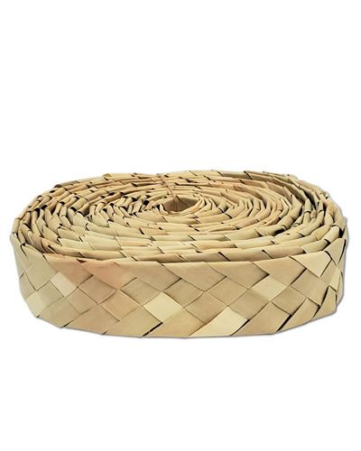 Vibrant 1-1/2" palm shredder roll, a natural bird toy material, showcasing its textured, fibrous strands in a 31-foot bundle.