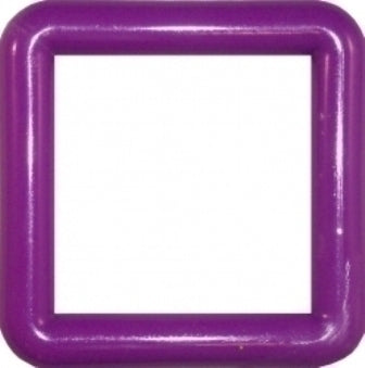 Brightly colored 3-inch square hard plastic chew ring, perfect for crafting hanging or foot toys for playful pets.