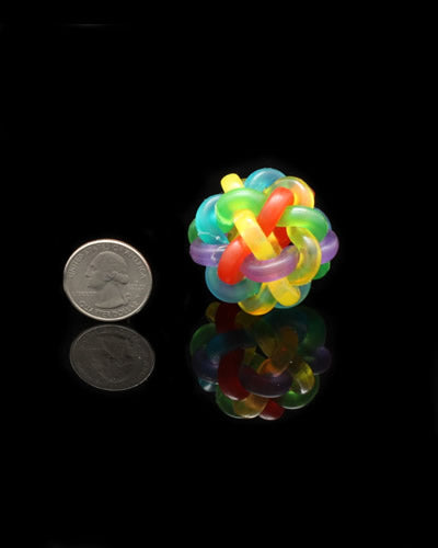 Bright and colorful Mini Wibbly Foot Toy for birds, a small 1-inch diameter piece perfect for play or crafting custom toys.