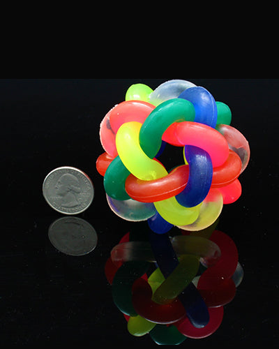 Colorful Med Wibbly Foot Toy, a 3-inch diameter plastic bird toy with wobbly, engaging parts for playful fun.