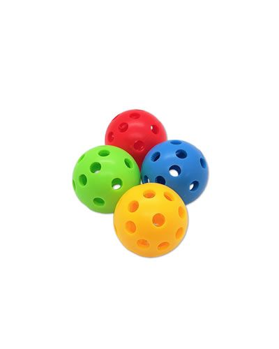 Vibrant assortment of three plastic gumballs, each 1-1/8" in diameter, designed as colorful bird toy parts.