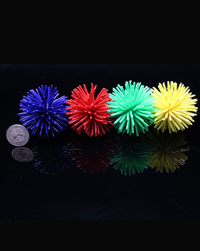 Colorful LG 'Koosh' Ball, a 2-inch diameter plastic bird toy with vibrant, assorted hues and a fun, textured design.