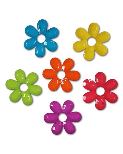 Vibrant large flower beads in a 3-pack, showcasing colorful plastic bird toy parts with a 1-3/4" diameter design.