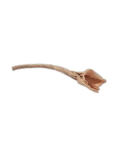 Natural 1/8" kraft paper twist rope in a 5ft length, showcasing its earthy brown texture, perfect for toy making or bird treats.