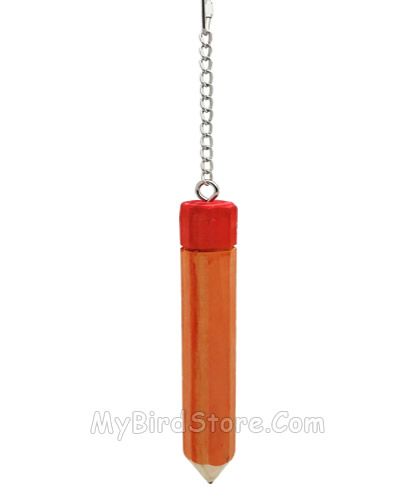 Vibrant Happy Beaks Large Parrot Pencil toy, 16 inches long with chain, perfect for medium birds to chew and grip.