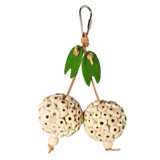 Vibrant Picky Pair Hanging Bird Chew toy with colorful sola balls, wooden bits, and leather ropes for engaging play.