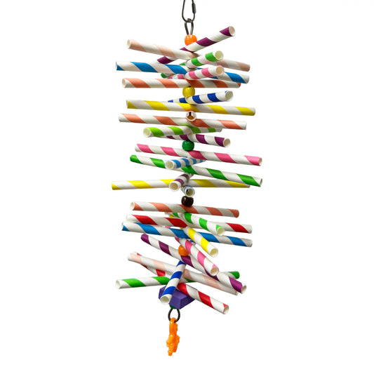 Spiral Straw Sensation - Bird Toy Creations Bird Toy Creations