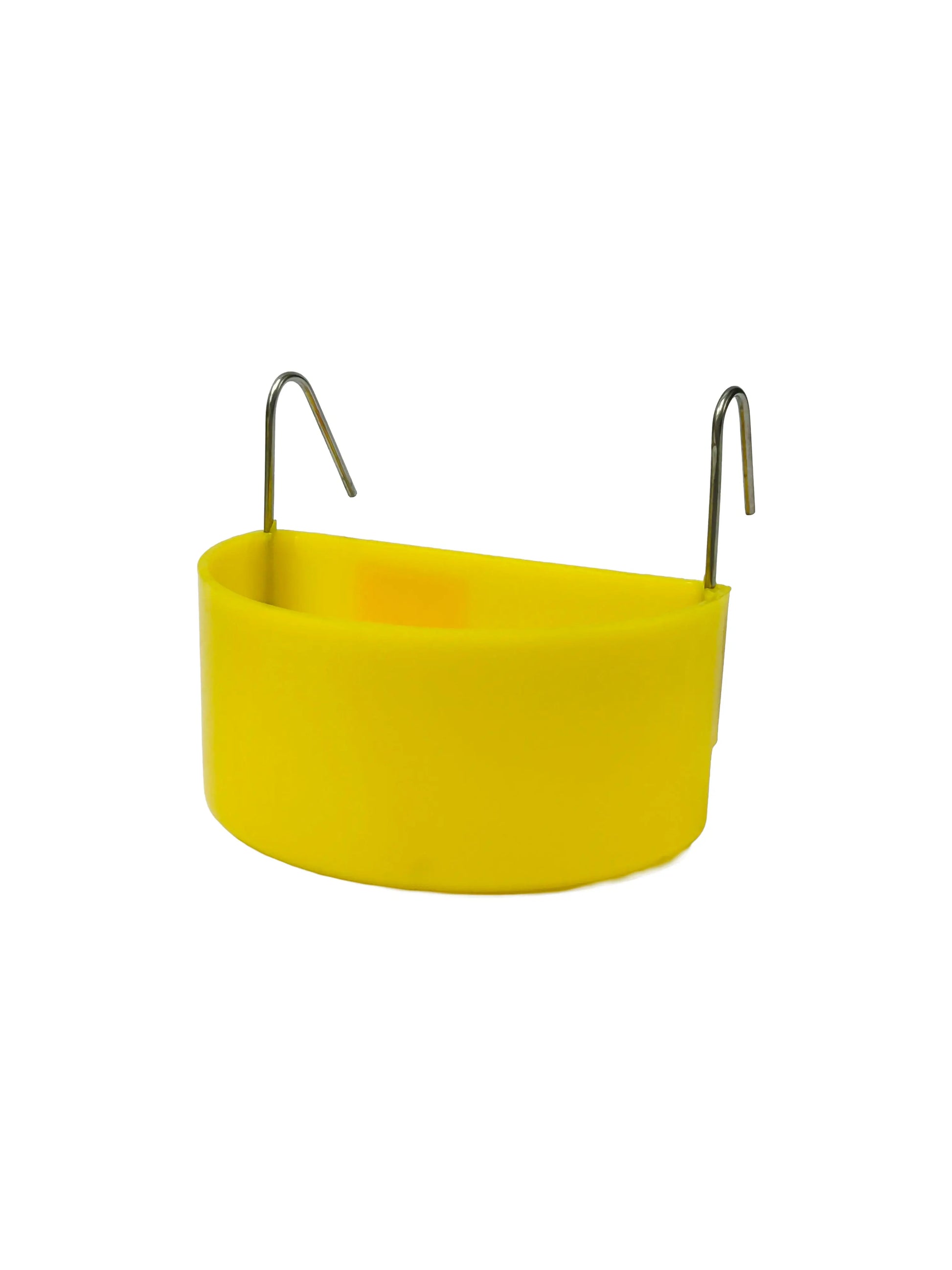 D-Cup Small Animal Cage Feeder with Metal Hooks - Yellow Abba