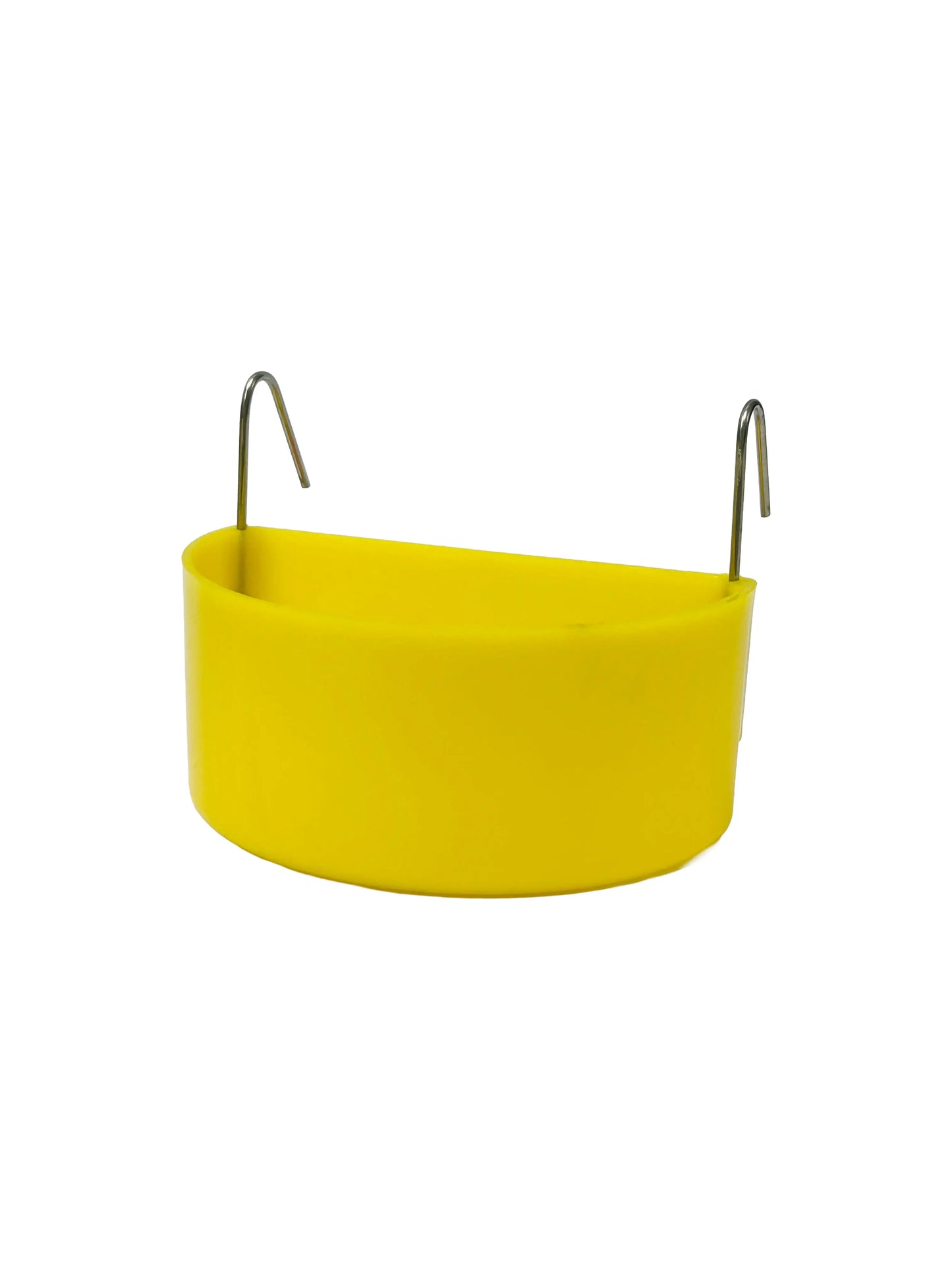 D-Cup Small Animal Cage Feeder with Metal Hooks - Yellow Abba
