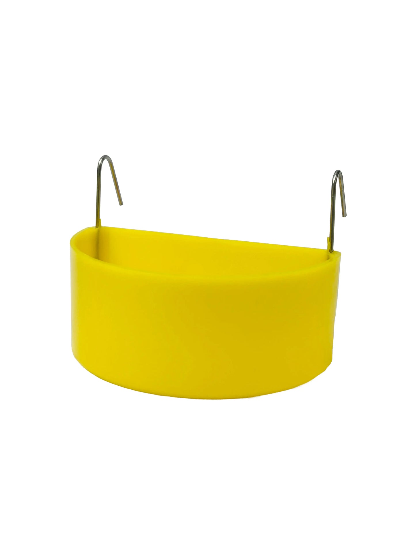 D-Cup Small Animal Cage Feeder with Metal Hooks - Yellow Abba