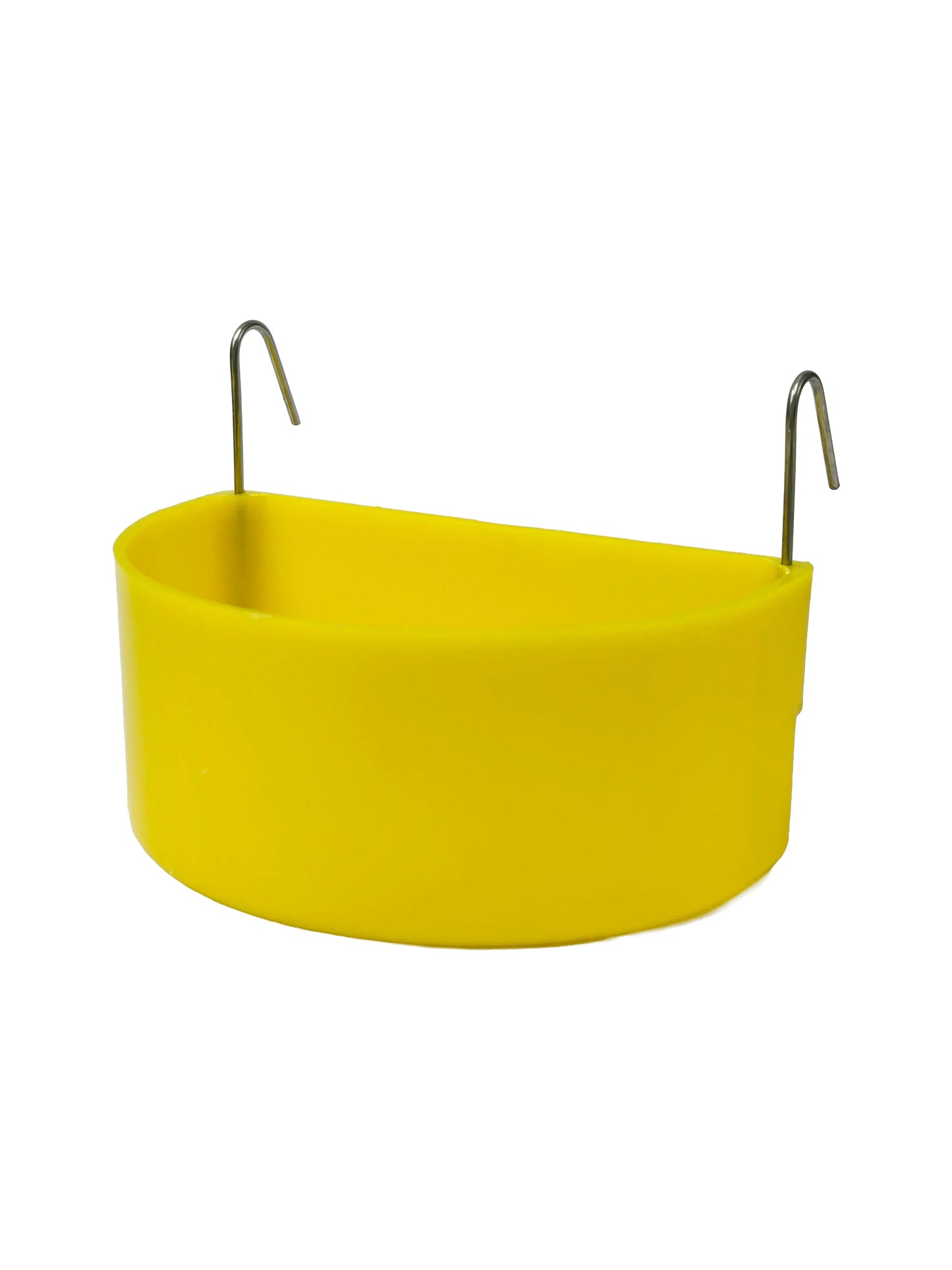 D-Cup Small Animal Cage Feeder with Metal Hooks - Yellow Abba