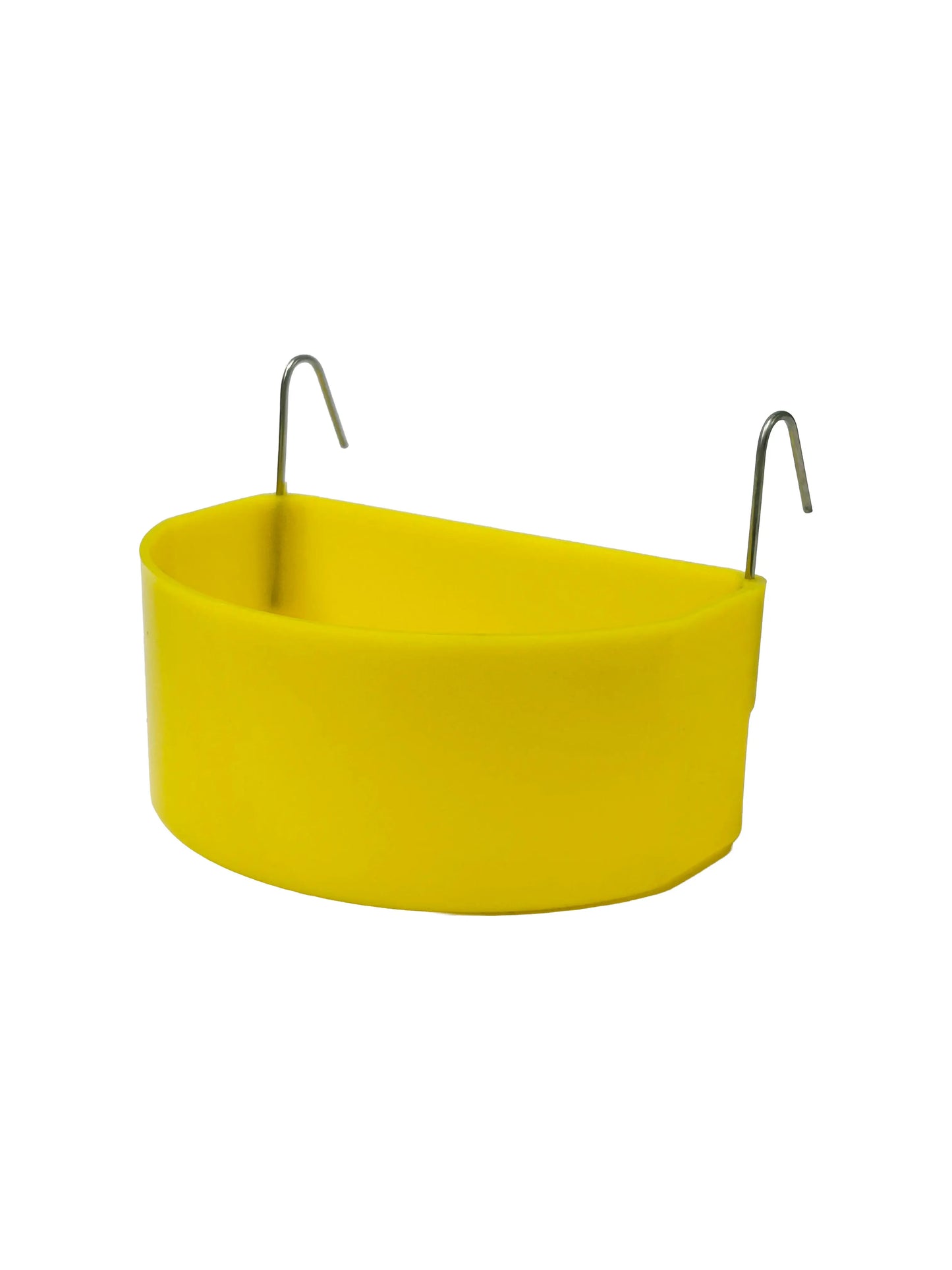 D-Cup Small Animal Cage Feeder with Metal Hooks - Yellow Abba