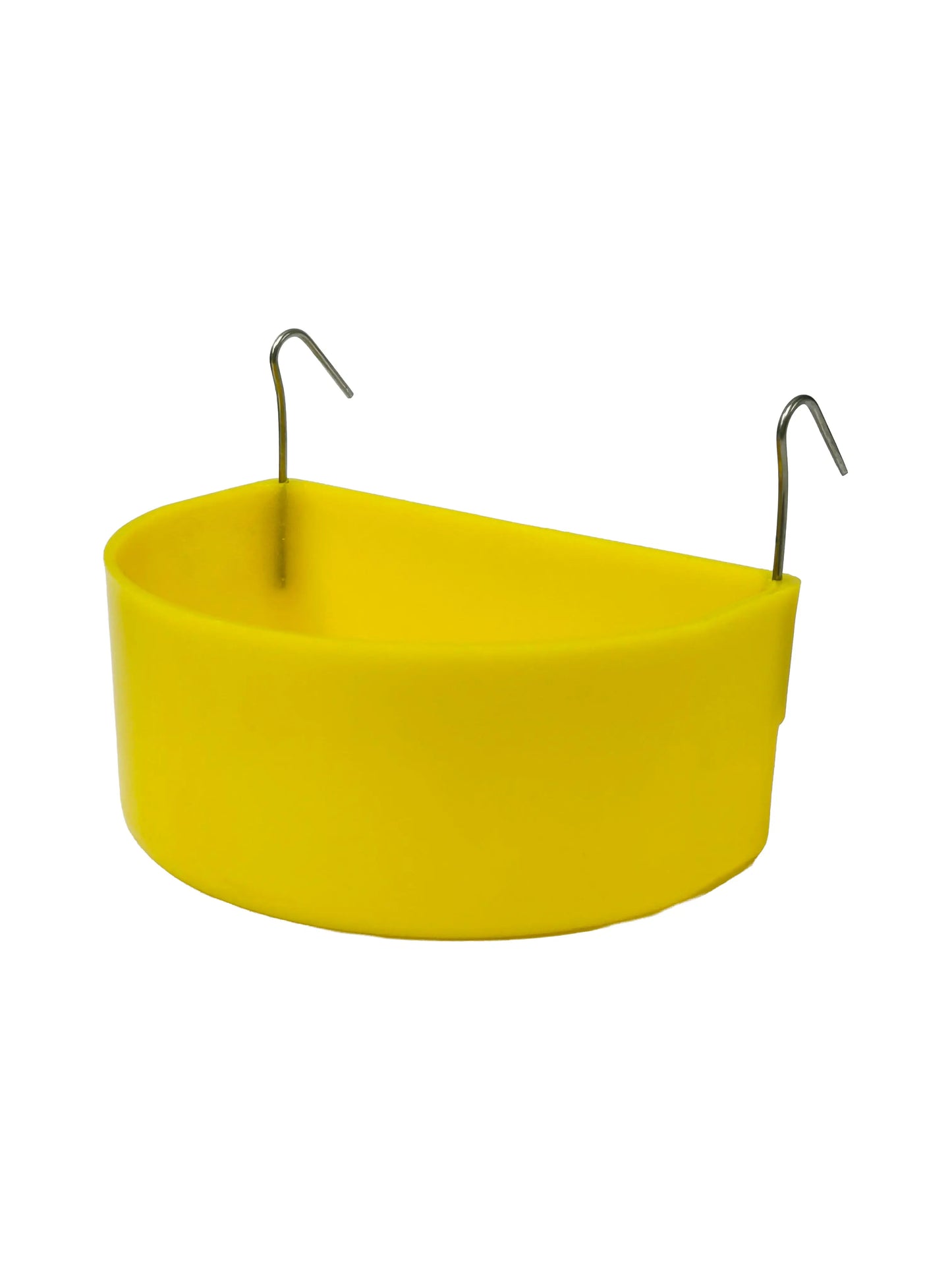 D-Cup Small Animal Cage Feeder with Metal Hooks - Yellow Abba