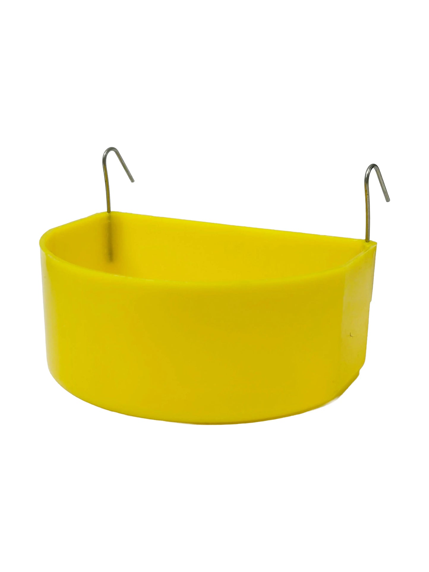 D-Cup Small Animal Cage Feeder with Metal Hooks - Yellow Abba