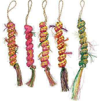 Vibrant Med Caterpillar-Planet Pleasures toy, crafted from palm leaf, designed for medium birds with a fun, shreddable 12-inch design.