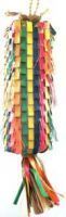 Vibrant XL Straight Rainbow Pinata toy for birds, featuring colorful, chewable palm leaves woven on a sisal rope loop.