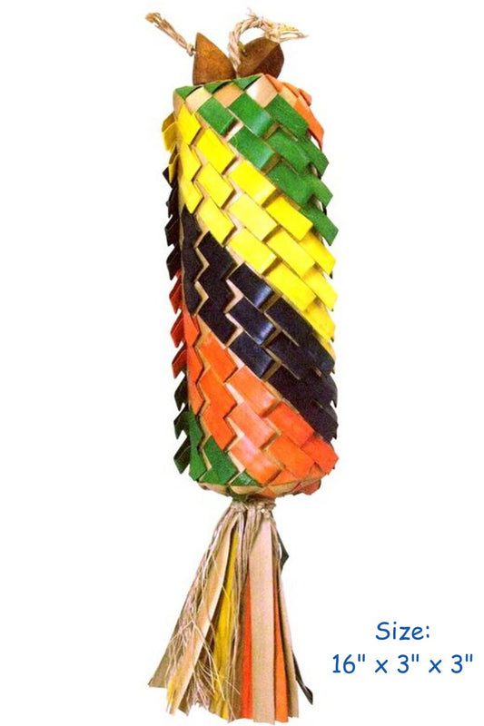 Vibrant Rainbow Pinata with bold diagonal stripes in a large size, bursting with colorful energy for festive celebrations.
