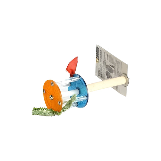 Colorful Sm Ferris Wheel-Polly's toy spinning with vibrant perches, perfect for small birds to play and exercise.