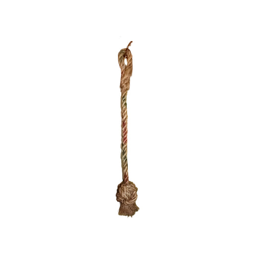 Colorful bird toy with a 20-inch natural rope and a thick 4-inch knot, perfect for climbing and swinging fun.