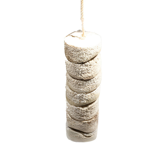 Colorful Bird Kabob-Wesco toy made of natural Yucca stalk, perfect for small to medium birds to chew and shred safely.