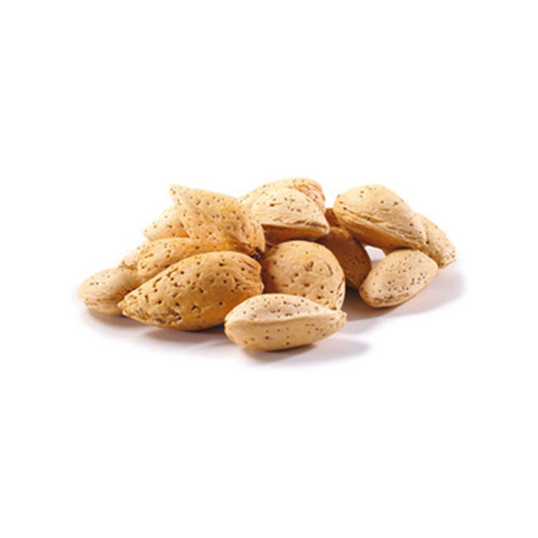 Crunchy whole almonds in their natural shell, perfect for bulk snacking or baking, presented in a 10lb pack.