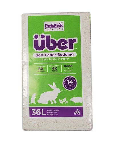 Fluffy white Uber 36 Liter bedding, ideal for birds, offering a soft, dust-free, and cozy nesting environment.