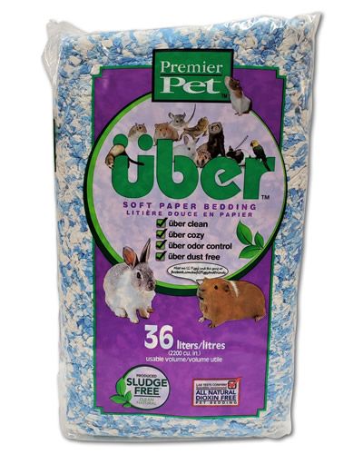 Soft white and blue Uber 36-liter bedding, perfect for birds, offering a cozy, dust-free, and colorful nesting material.