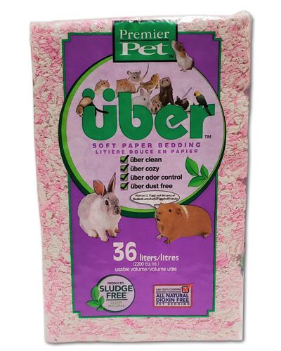Fluffy white and pink Uber 36-liter bedding, perfect for birds, offering a soft, cozy, and colorful nesting experience.