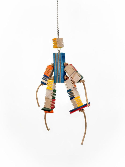 Colorful Groovy Boy - Zoo Max wood blocks with grooved textures, perfect for birds and small animals to chew and forage.