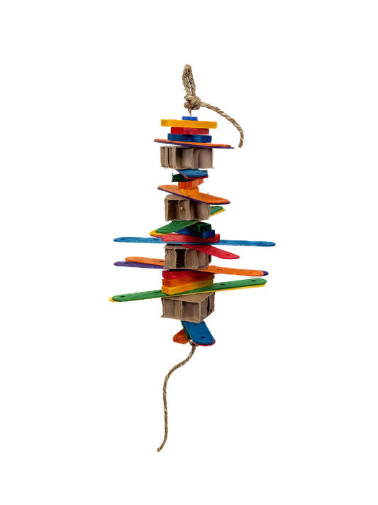 Colorful Zoo-Max Bamboo Chew Sticks, perfect for birds and small animals, offering fun chewing and toy-making playtime.