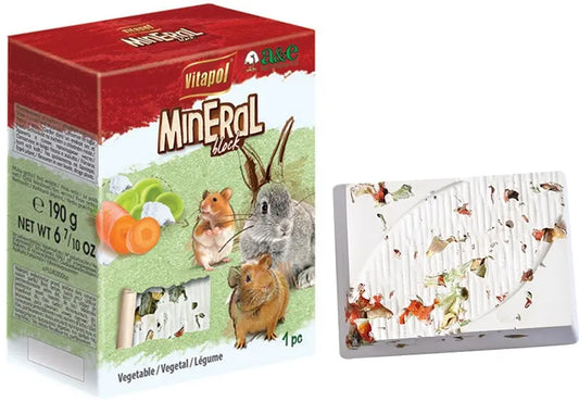 VitaPol XL Lime/Mineral Block for Small Animals - VEGETABLE 190 gram A&E Cage Co