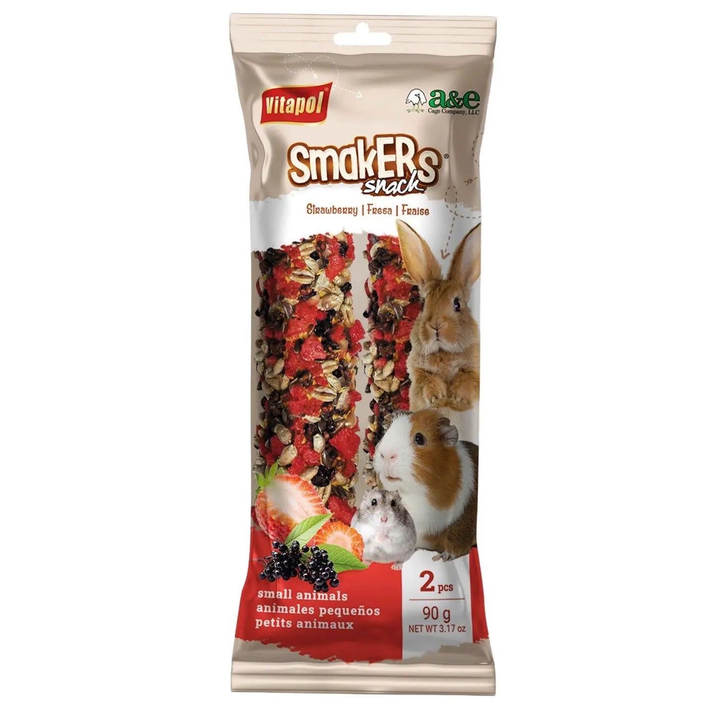 Small Animal Smakers Treat Sticks (Twin Pack) - STRAWBERRY A&E Cage Co