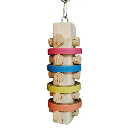 Cork Block w/ Bagels-Bird Toy Creations Bird Toy Creations