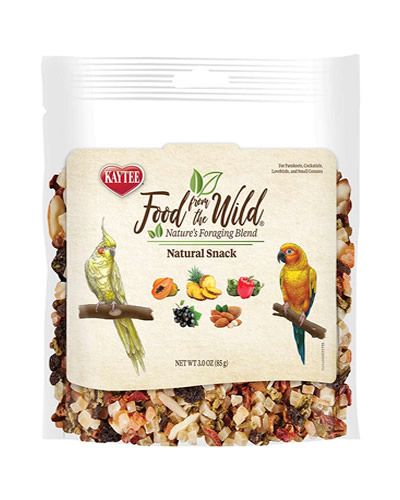 Vibrant mix of Kaytee Food From The Wild Foraging Blend for small birds, featuring natural seeds and grains in a tasty medley.