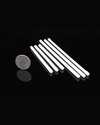Vibrant plastic stick connectors in a 5-pack, ideal for crafting bird toys, measuring 2-11/16" long and 3/16" in diameter.