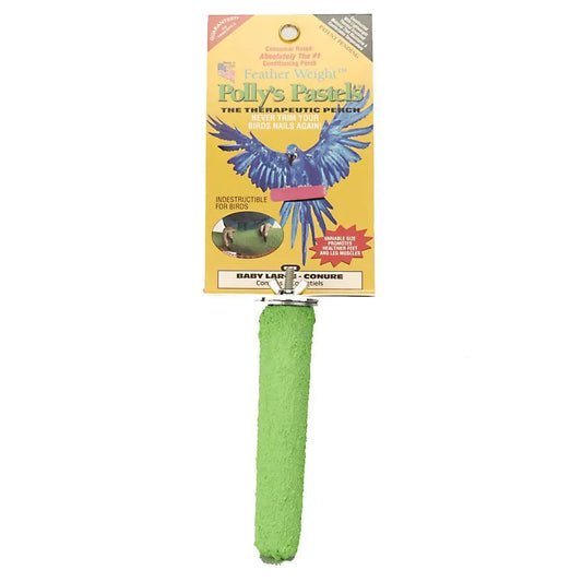 Colorful Polly's Pastel Pedicure Perch in soft hues, designed for small birds like Conures, promoting healthy feet and nails.